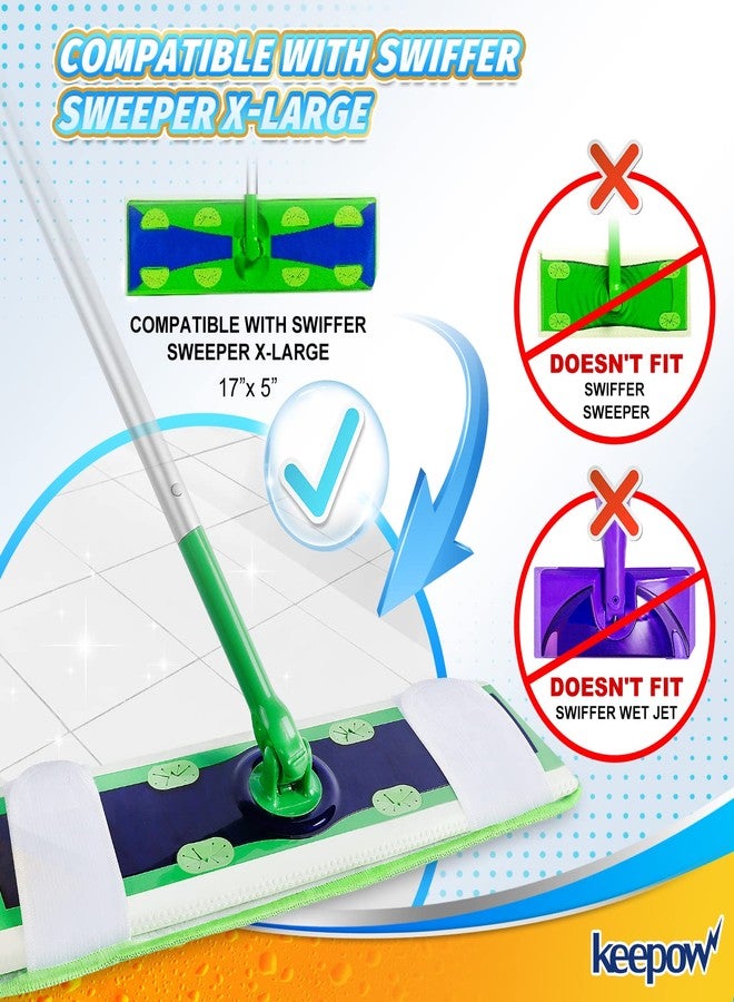 كيباو وسادات ممسحة من الألياف الدقيقة لمماسح سويفر XL - أقمشة مسح قابلة لإعادة الاستخدام للتنظيف الجاف والرطب - عبوة من 4 قطع قابلة للغسل - بديل لممسحة سويفر XL - متوافقة مع جميع أنواع الأرضيات الخشبية الصلبة للتنظيف الجاف والرطب - Image 2